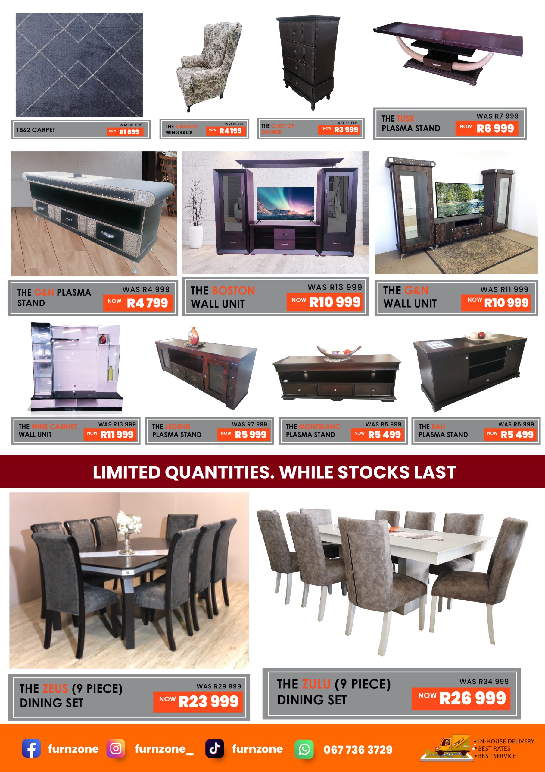 CLEARANCE SALE Furn Zone