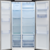 DFF456 - Defy 496lt Elegant Black Glass Side by Side Fridge Freezer - Thumbnail Image 2