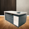 LIGHT GREY OAK OFFICE DESK (M319) - Thumbnail Image 1